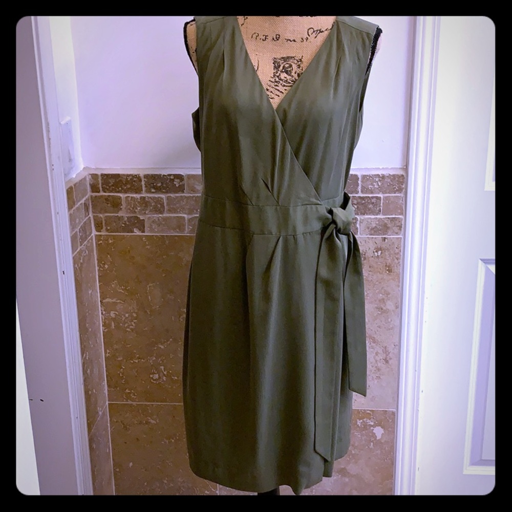 Olive Green Banana Republic Wrap Dress